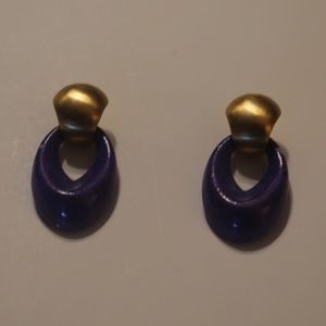 Blue & Gold Vintage Earrings